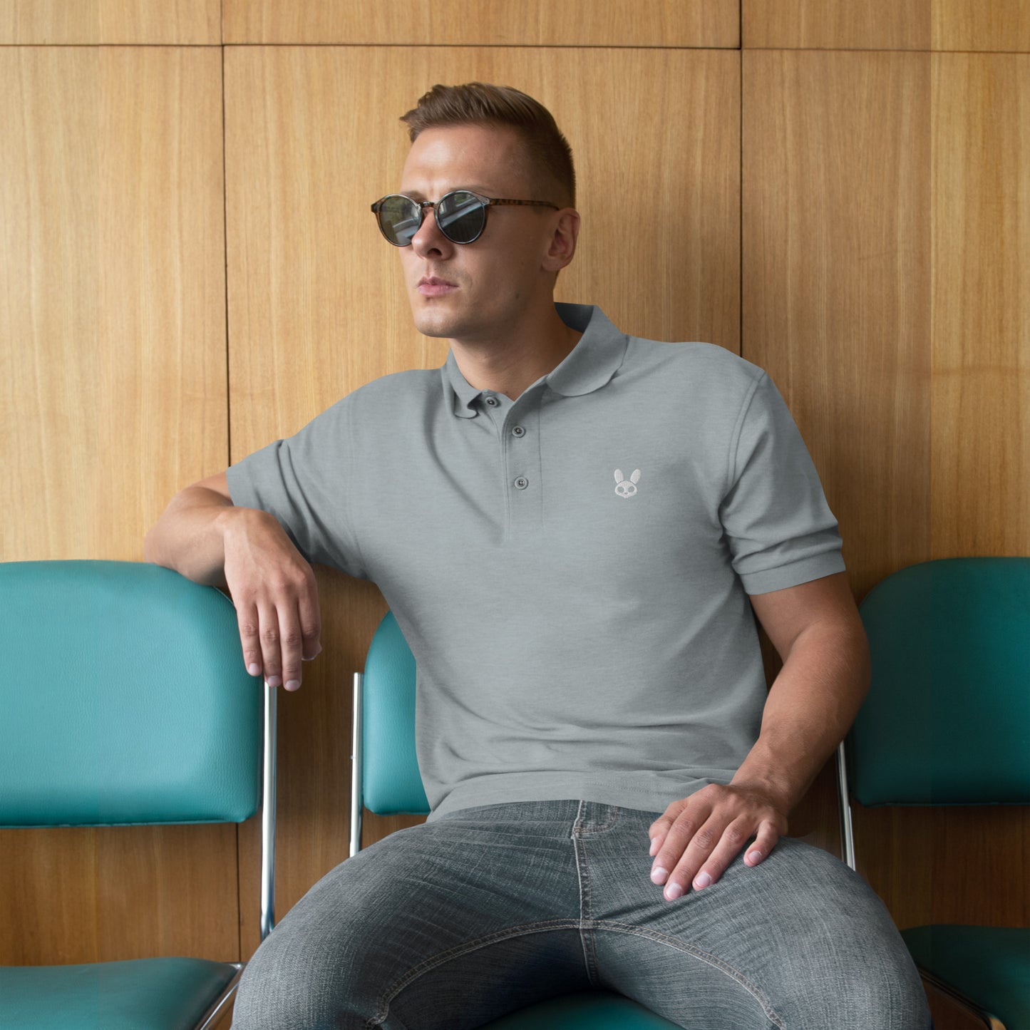 RDZ Men's Premium Polo (White Logo)