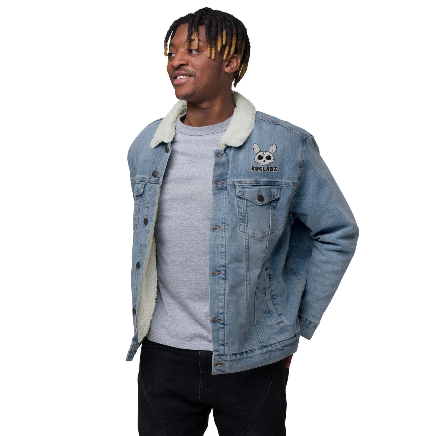 RugLabz Unisex denim sherpa jacket