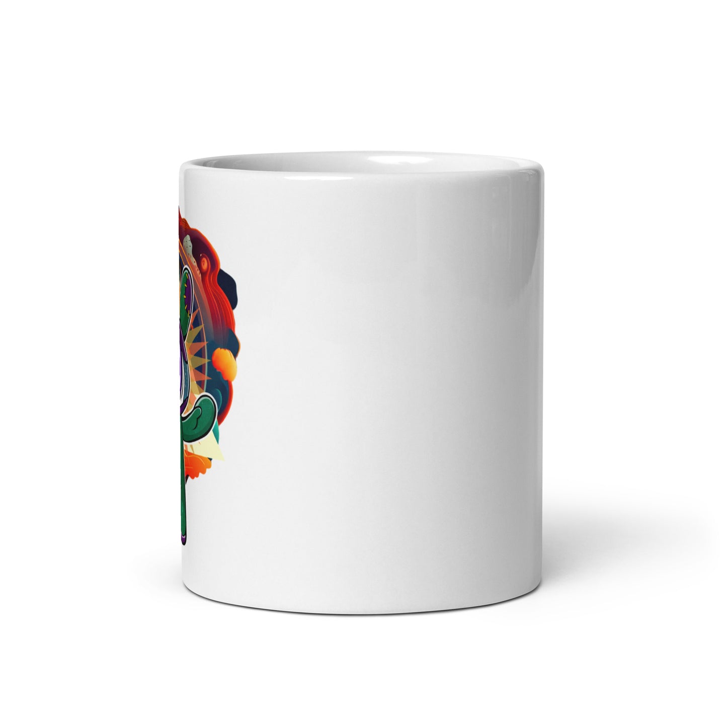 White glossy mug