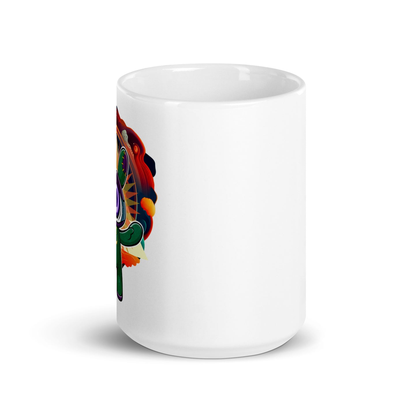 White glossy mug