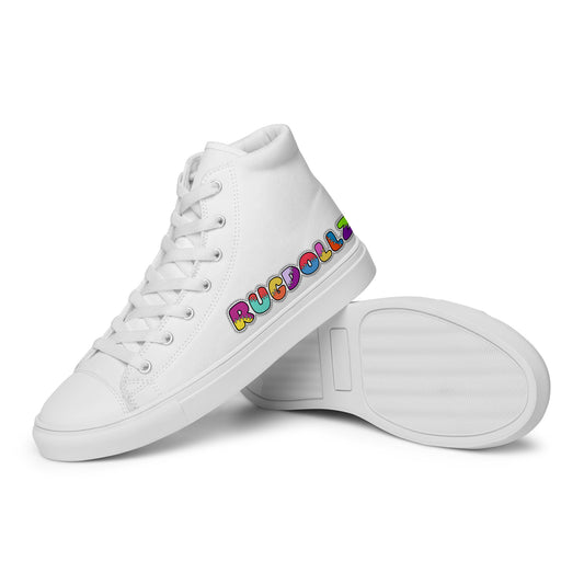 RugDollz Women’s High Top Canvas Shoes (White)