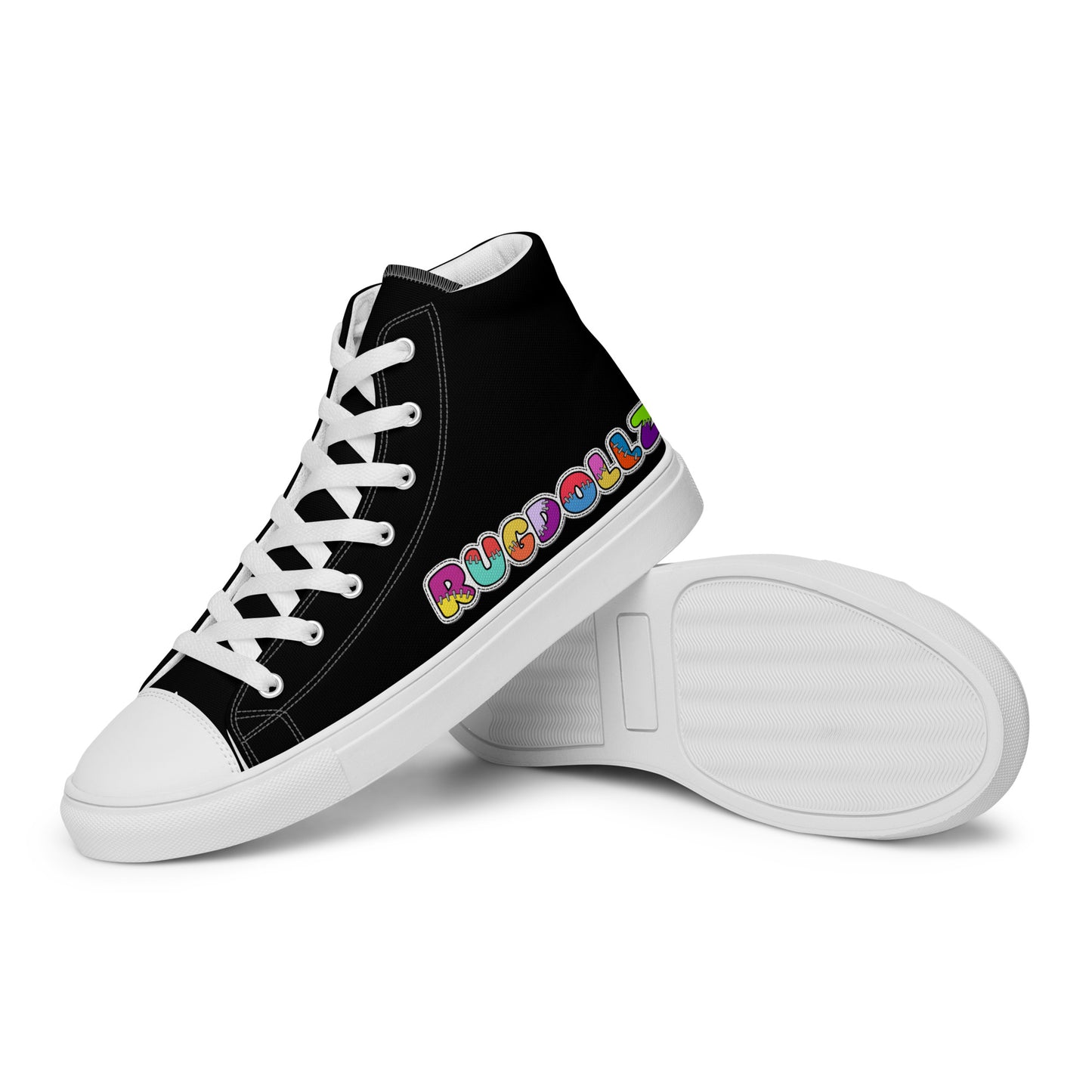 RugDollz Women’s High Top Canvas Shoes (Black)