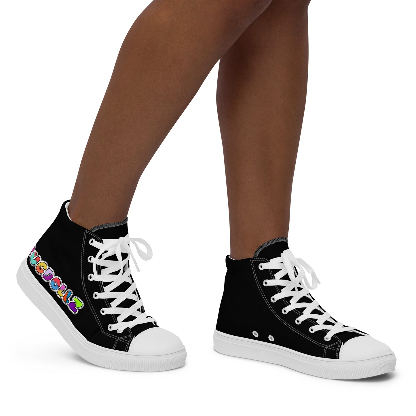 RugDollz Women’s High Top Canvas Shoes (Black)